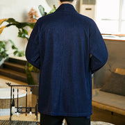 Buddha Stones Spring Pure Color Open Front Cotton Linen Men's  Jacket Kimono - image 13