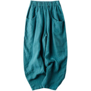 Buddha Stones Casual High Waist Design Women's Harem Cotton 7-8 Length Pants With Pockets - image 10