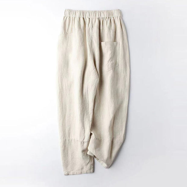 Buddha Stones Casual High Waist Design Women's Harem Cotton 7-8 Length Pants With Pockets - image 2