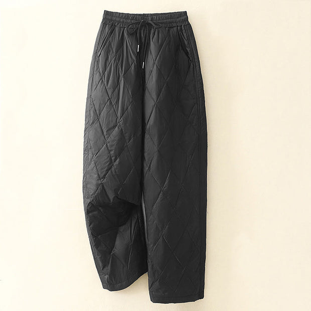 Buddha Stones Casual High Waist Drawstring Design Women's Wide Leg Cotton Pants With Pockets - Black - US8-10，UK/AU12-14，EU40-42 (2XL) - image 5
