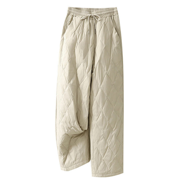Buddha Stones Casual High Waist Drawstring Design Women's Wide Leg Cotton Pants With Pockets - image 15
