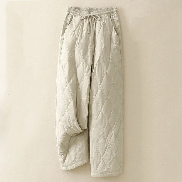 Buddha Stones Casual High Waist Drawstring Design Women's Wide Leg Cotton Pants With Pockets - Beige - US8-10，UK/AU12-14，EU40-42 (2XL) - image 8
