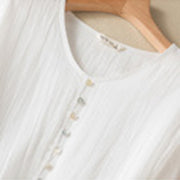 Buddha Stones Summer V-Neck Design Half Sleeve Cotton Midi Dress - image 26