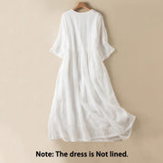 Buddha Stones Summer V-Neck Design Half Sleeve Cotton Midi Dress - image 18