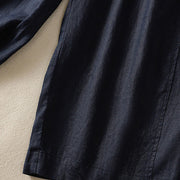 Buddha Stones Commute Plain Design Drawstring Cotton Linen Women's Wide Leg Pants With Pockets - image 19