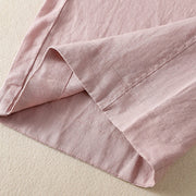 Buddha Stones Commute Plain Design Drawstring Cotton Linen Women's Wide Leg Pants With Pockets - image 28