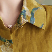 Buddha Stones Literary Artistic Flower Print Cotton Clothing - image 5