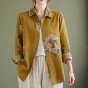 Buddha Stones Literary Artistic Flower Print Cotton Clothing - image 12