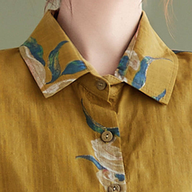 Buddha Stones Literary Artistic Flower Print Cotton Clothing - image 11