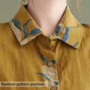 Buddha Stones Literary Artistic Flower Print Cotton Clothing - image 2