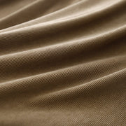 Buddha Stones Tan Solid Color Corduroy Puff Long Sleeve Midi Dress - image 12