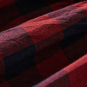 Buddha Stones Casual Contrast Color Plaid Buttons Design Cotton Linen Midi Dress With Pockets - image 17