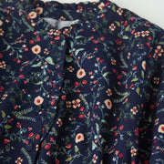 Buddha Stones Ethnic Printing Floral Lace-Up Design Cotton Linen Midi Dress - image 4