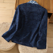 Buddha Stones Casual Jacquard Frog-Button Women's Cotton Linen Shirt - image 5