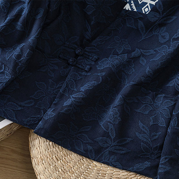 Buddha Stones Casual Jacquard Frog-Button Women's Cotton Linen Shirt - image 9