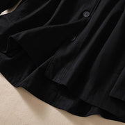 Buddha Stones Pure Color Hooded Buttons Women's Cotton Jacket With Pockets - image 12