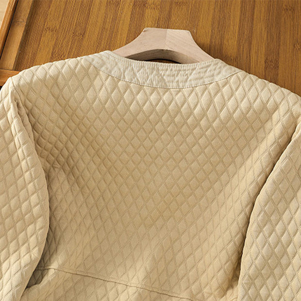 Buddha Stones Retro Plain Women's Cotton Jacket With Pockets - image 5