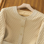 Buddha Stones Retro Plain Women's Cotton Jacket With Pockets - image 4
