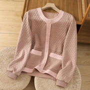 Buddha Stones Retro Plain Women's Cotton Jacket With Pockets - LightPink - US12，UK/AU16，EU44 (3XL) - image 8