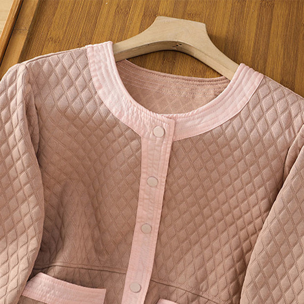Buddha Stones Retro Plain Women's Cotton Jacket With Pockets - image 11