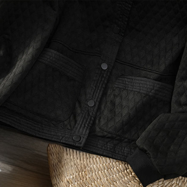 Buddha Stones Retro Plain Women's Cotton Jacket With Pockets - image 18