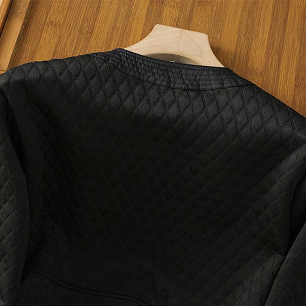 Buddha Stones Retro Plain Women's Cotton Jacket With Pockets - image 21