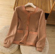 Buddha Stones Retro Plain Women's Cotton Jacket With Pockets - Chocolate - US12，UK/AU16，EU44 (3XL) - image 22