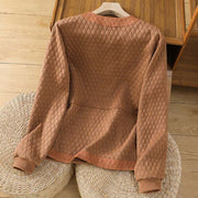 Buddha Stones Retro Plain Women's Cotton Jacket With Pockets - image 23