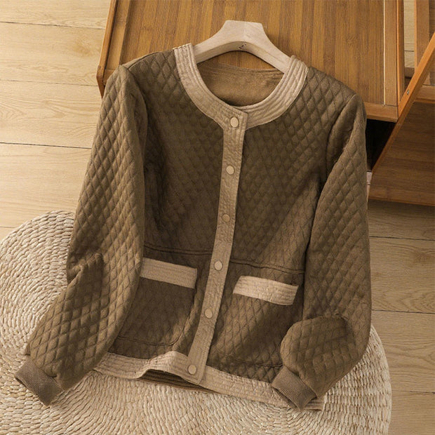 Buddha Stones Retro Plain Women's Cotton Jacket With Pockets - Peru - US12，UK/AU16，EU44 (3XL) - image 29