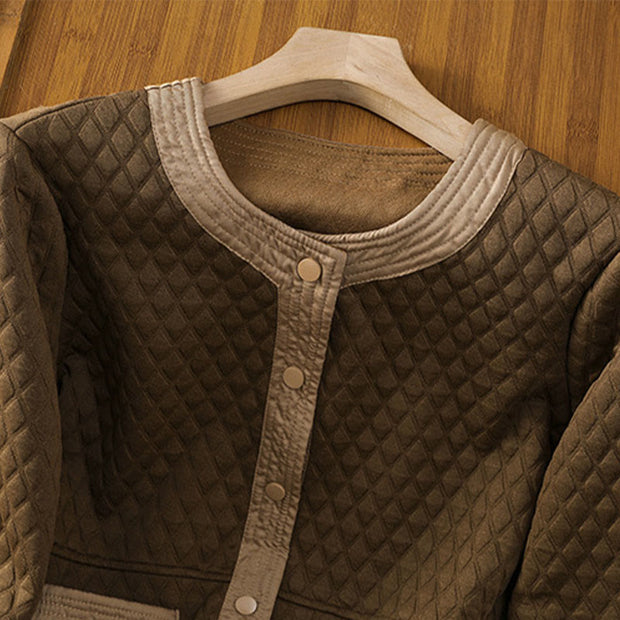 Buddha Stones Retro Plain Women's Cotton Jacket With Pockets - image 31