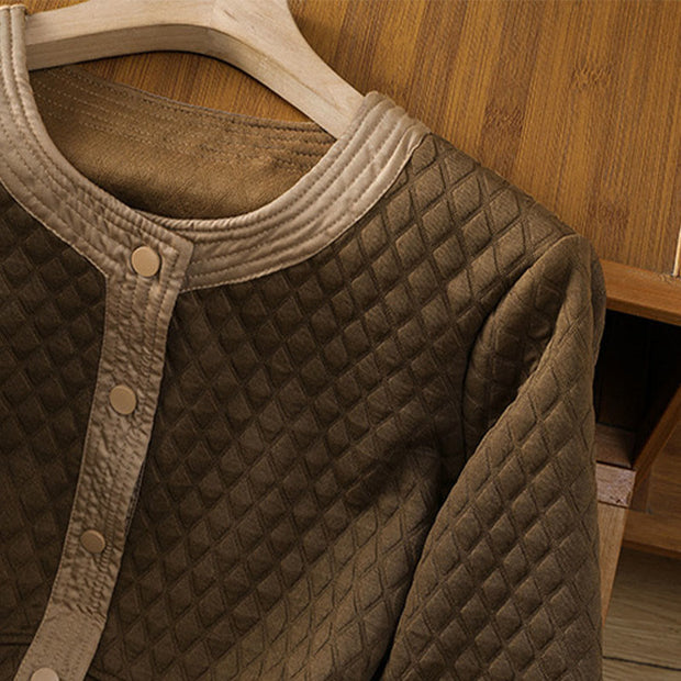 Buddha Stones Retro Plain Women's Cotton Jacket With Pockets - image 32