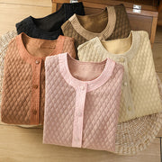 Buddha Stones Retro Plain Women's Cotton Jacket With Pockets - image 38