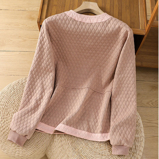 Buddha Stones Retro Plain Women's Cotton Jacket With Pockets - image 9