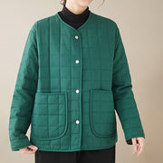 Buddha Stones Retro Plain Women's Thick Cotton Coat Jacket With Pockets - image 19