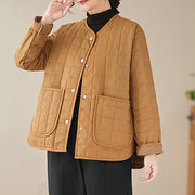 Buddha Stones Retro Plain Women's Thick Cotton Coat Jacket With Pockets - Peru - US14，UK/AU18，EU46 (2XL) - image 22