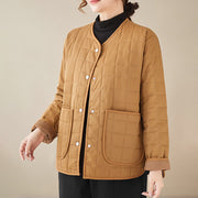 Buddha Stones Retro Plain Women's Thick Cotton Coat Jacket With Pockets - image 26