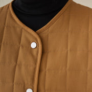 Buddha Stones Retro Plain Women's Thick Cotton Coat Jacket With Pockets - image 34