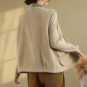 Buddha Stones Sleeveless Buttons Women's Cotton Vest Corduroy Waistcoat With Pockets - image 3