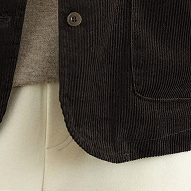 Buddha Stones Corduroy Buttons Women's Cotton Vest Waistcoat With Pockets - image 14