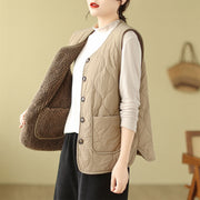 Buddha Stones Double-sided Style Women's Viscose Fiber Vest Waistcoat With Pockets - image 5