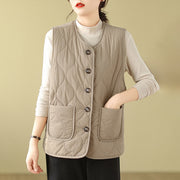 Buddha Stones Double-sided Style Women's Viscose Fiber Vest Waistcoat With Pockets - image 6