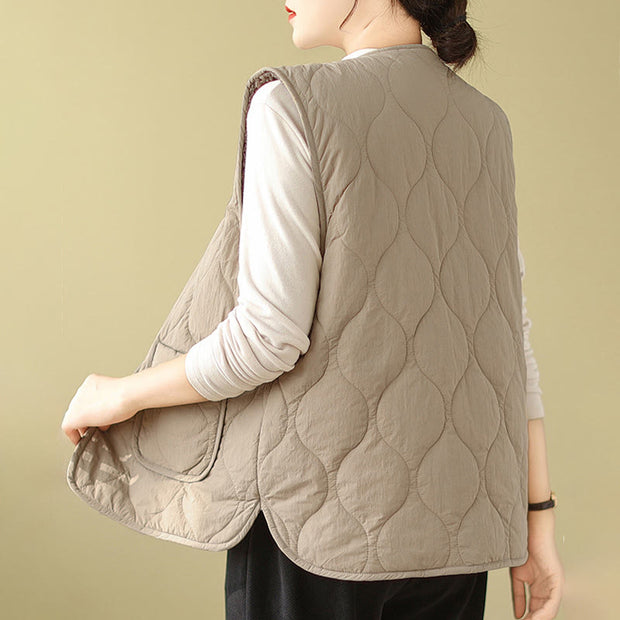 Buddha Stones Double-sided Style Women's Viscose Fiber Vest Waistcoat With Pockets - image 4