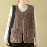 Buddha Stones Double-sided Style Women's Viscose Fiber Vest Waistcoat With Pockets - image 3