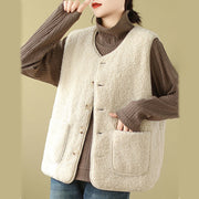 Buddha Stones Double-sided Style Women's Viscose Fiber Vest Waistcoat With Pockets - image 12