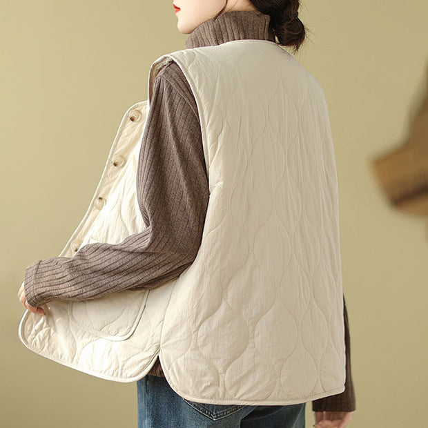 Buddha Stones Double-sided Style Women's Viscose Fiber Vest Waistcoat With Pockets - image 13