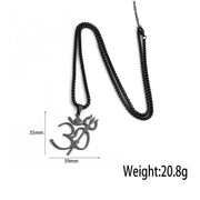 Buddha Stones Trident OM Symbol Stainless Steel Connection Necklace Pendant - image 5