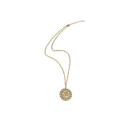 Buddha Stones Hollow Lotus Design Om Symbol Stainless Steel Connection Necklace Pendant - image 8