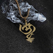 Buddha Stones Vintage OM Symbol geometry Design Stainless Steel Connection Necklace Pendant - image 2