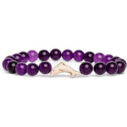 Buddha Stones Natural Stone Dolphin Crackle Agate Tourmaline Courage Bracelet - Purple Tourmaline(Wrist Circumference: 15-18cm) - image 4
