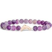 Buddha Stones Natural Stone Dolphin Crackle Agate Tourmaline Courage Bracelet - Purple Crackle Agate(Wrist Circumference: 15-18cm) - image 2